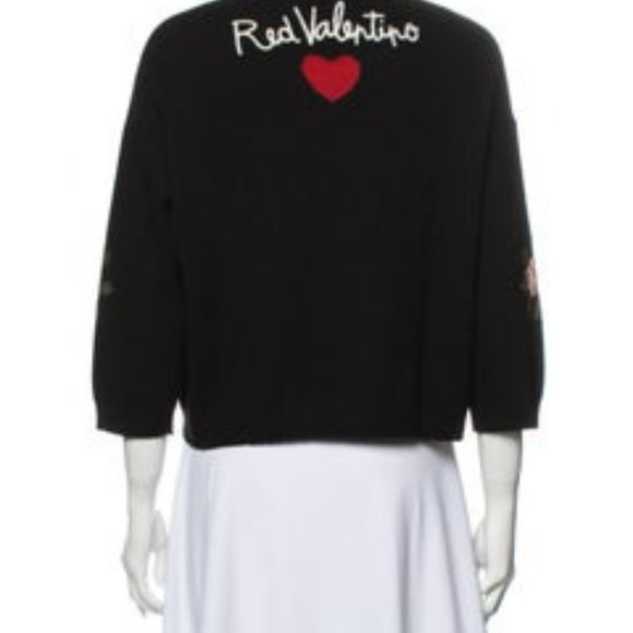 Red Valentino Eye and Flowers Embroidered Sweater - Picture 3 of 10